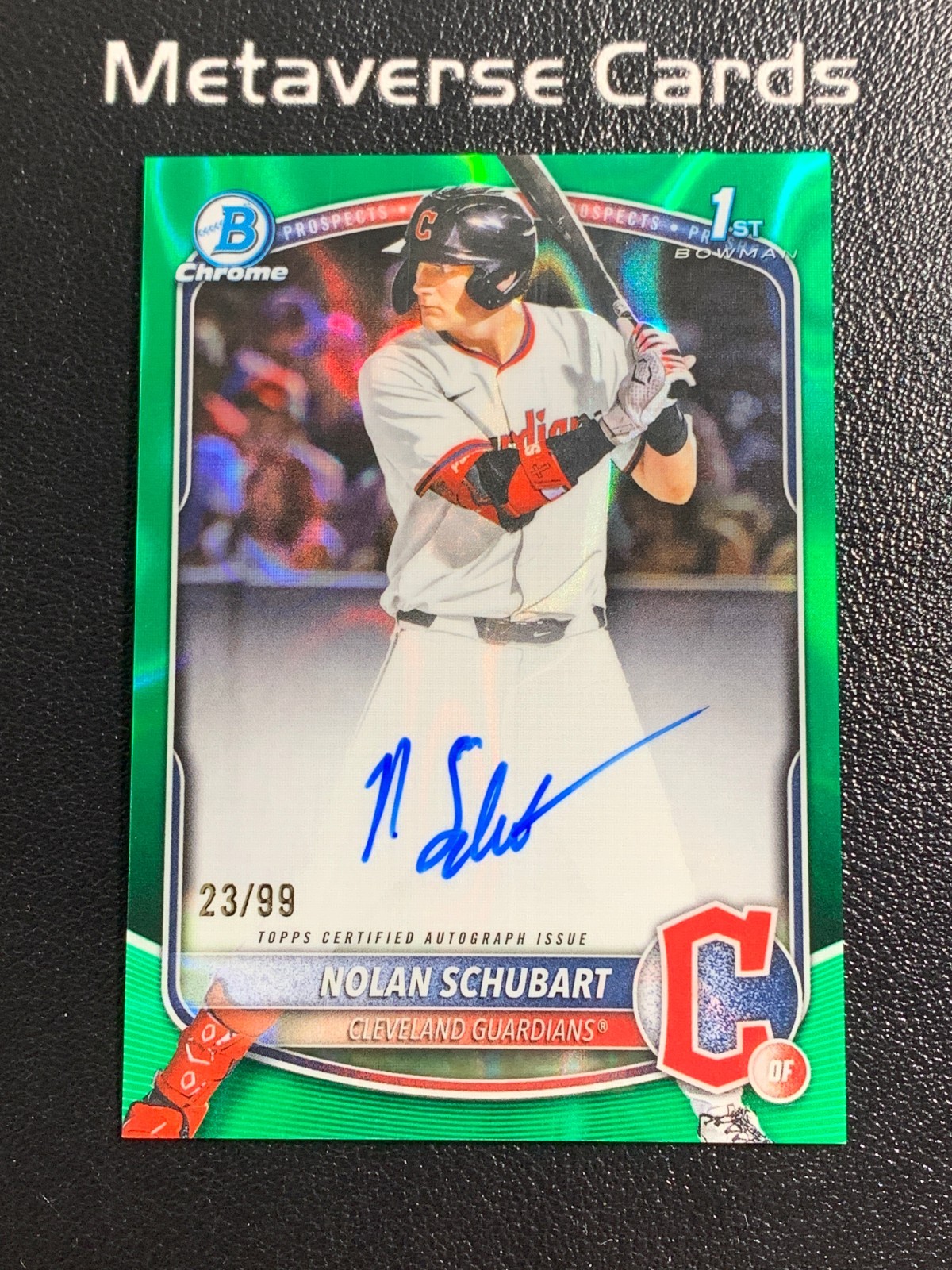 2025 Bowman Draft 1st Chrome Prospect Autograph Green Lava Nolan Schubart 23/99