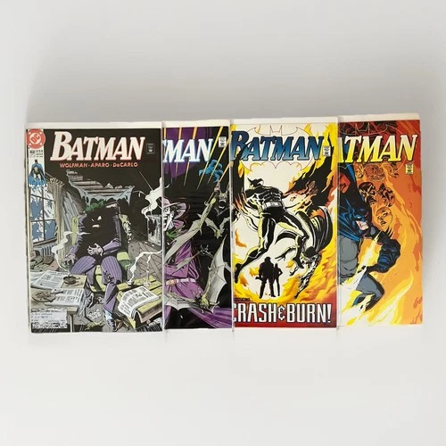 Lot of 4 Vintage Batman Sealed Comic Book (Vol #450, #451, #453, #484) 1990-1992