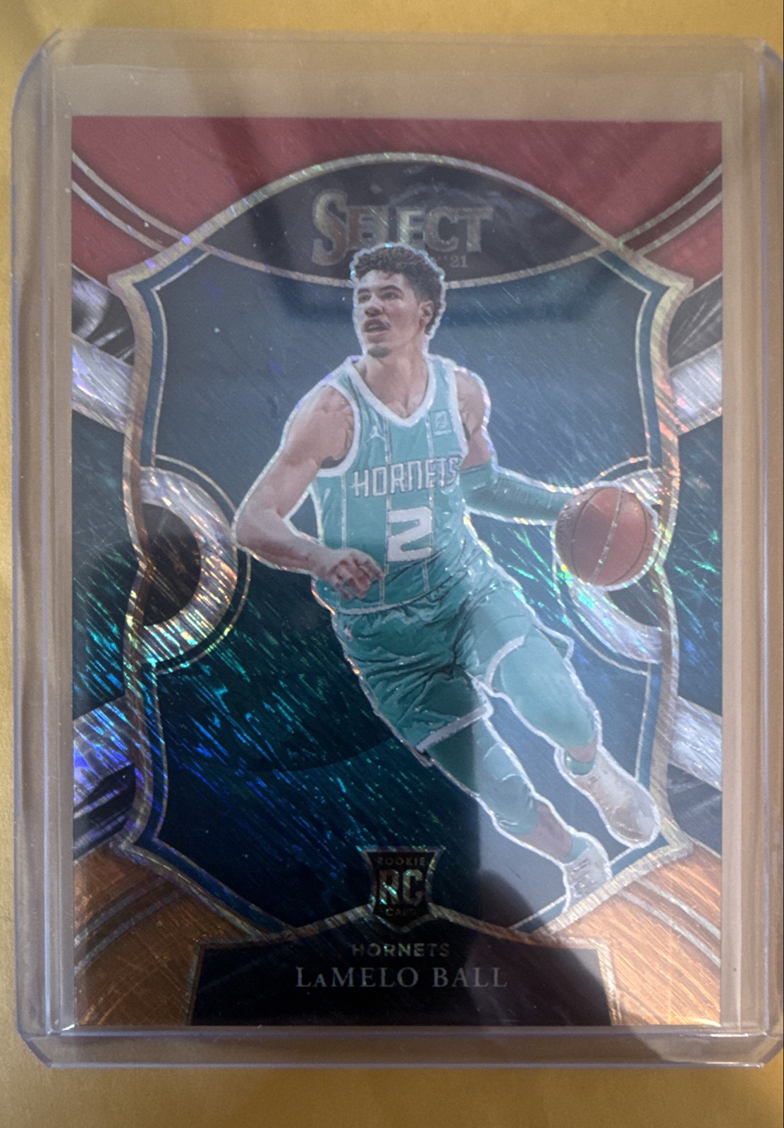 2020-21 Panini Select - Concourse LaMelo Ball #63 Red White Orange Shimmer Prizm