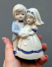 Cake topper vintage ceramica sposo campana wedding planner qualcosa di blu regalo anni 60