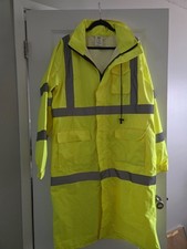 ULINE Class 3 Hi-Vis Lightweight Long Rain Coat - Large