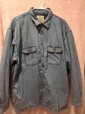 Vintage Arrow Blue Jeans Co. Workwear Men's XL Blue Denim Button-Up Pockets