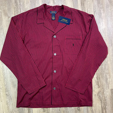 Polo Ralph Lauren NWT Pajama Sleep Shirt Black Red Plaid Cotton Men  s Large