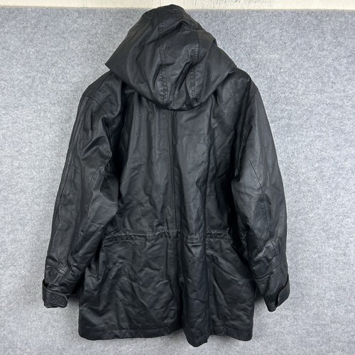 Lakeland Leather Jacket Womens UK 16 XL Black Full Zip Hooded Coat Parka - Picture 7 of 18