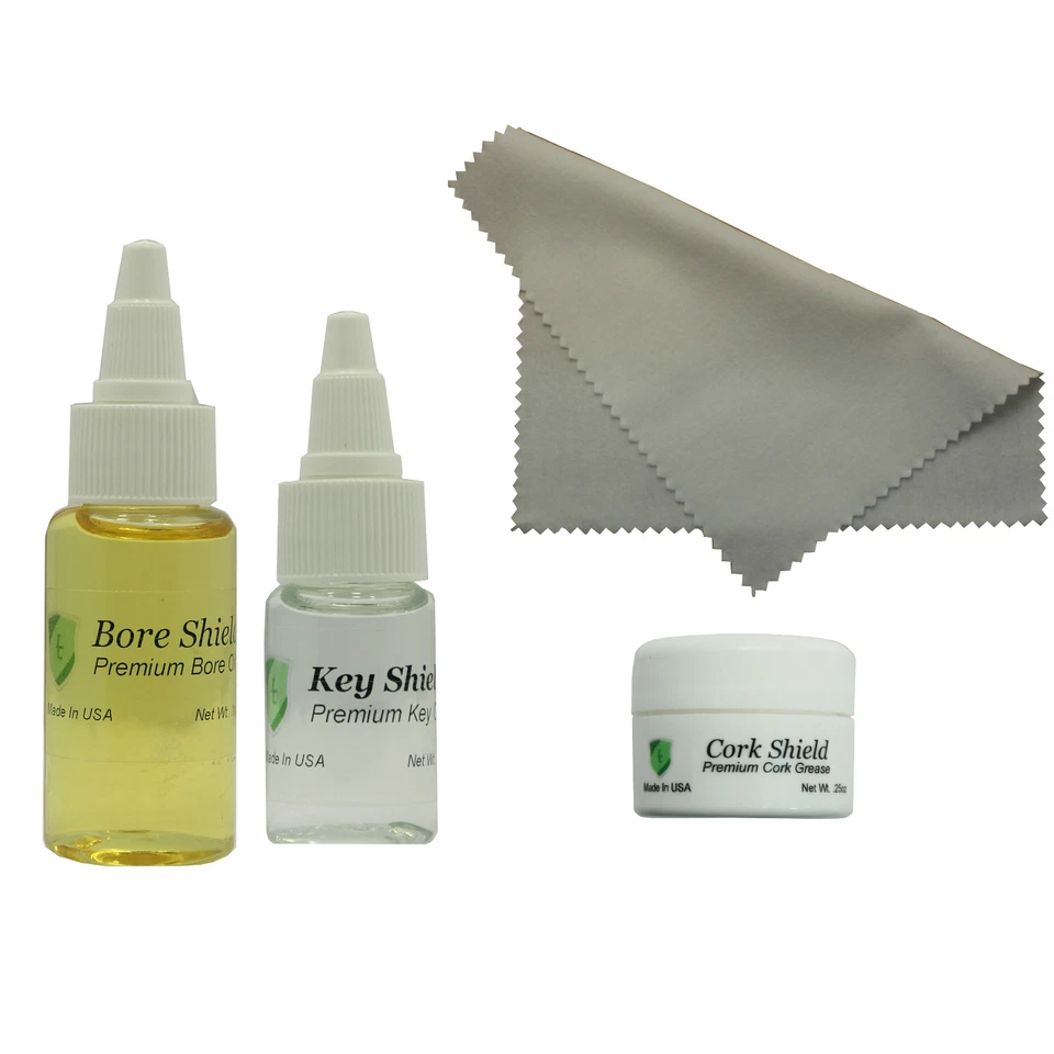 INSTRUMENT CLINIC Clarinet Maintenance Kit, Bore Oil, Key Oil, Polishing Cloth, Cork Grease, USA!