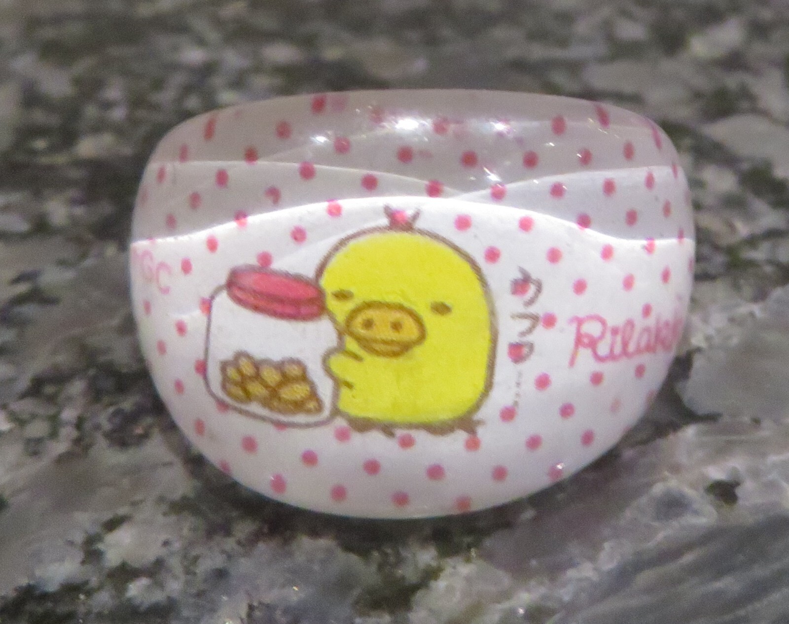 Set of 6 Resin Murano Style Childs Rings Different Colours, Patterns.