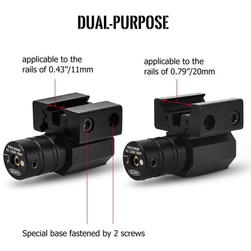Tactical Red Laser Lazer Beam Dot Sight Scope For Rifle Gun Pistol with Battery - Picture 9 of 16
