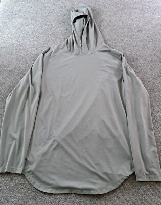 Cuts Hoodie Mens Size 2XL Gray Elongated Lightweight Pop Over Tech Sweatshirt