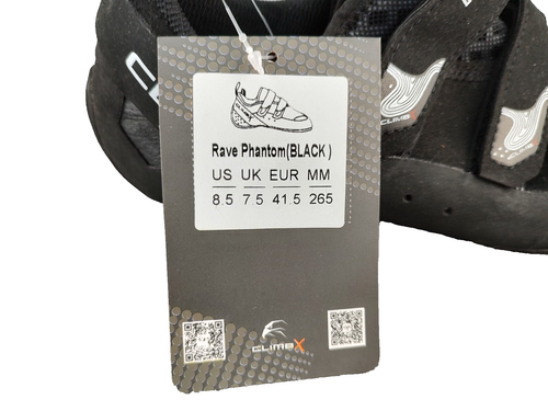 Climb X Rave Phantom Black Men's 8.5 Women's 9.5 Climbing Shoes Black - Picture 12 of 18