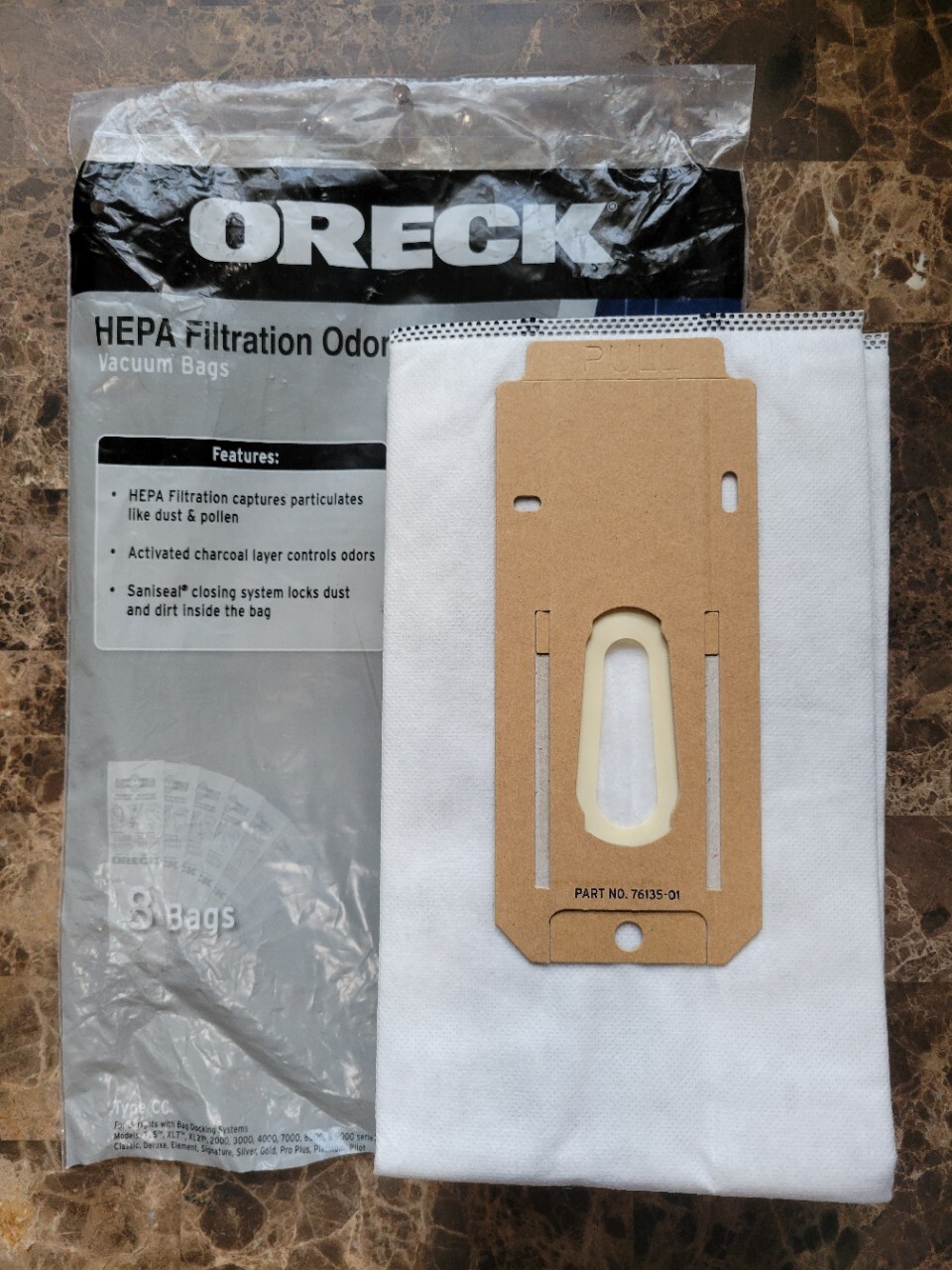 Lot of 6 Oreck HEPA Type CC CCPK80H Odor Eliminating Vacuum Bags Part