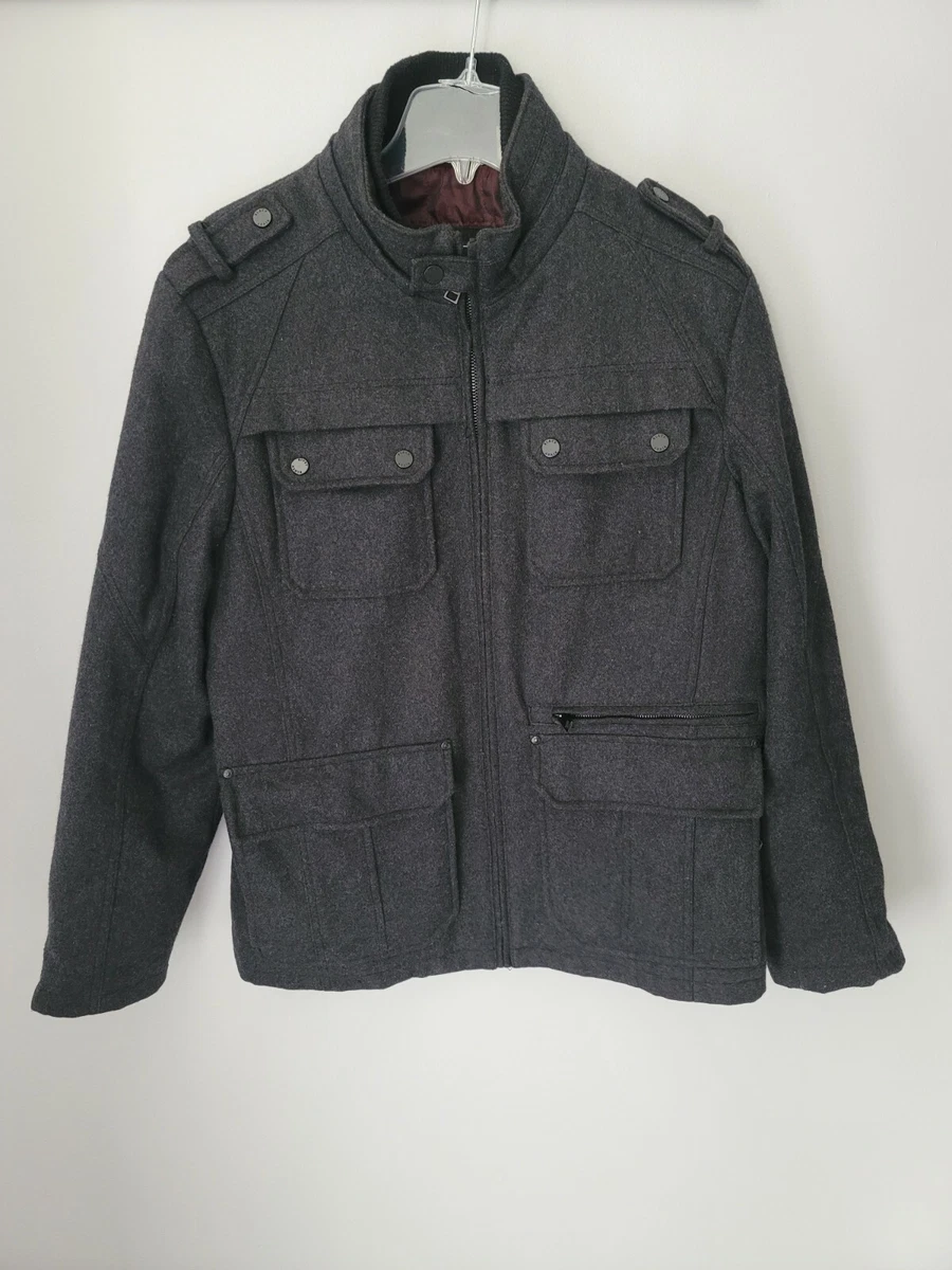 Black top rivet peacoat