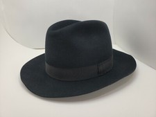 STETSON HANDLEY FUR FELT HAT FEDORA BLACK MADE IN USA