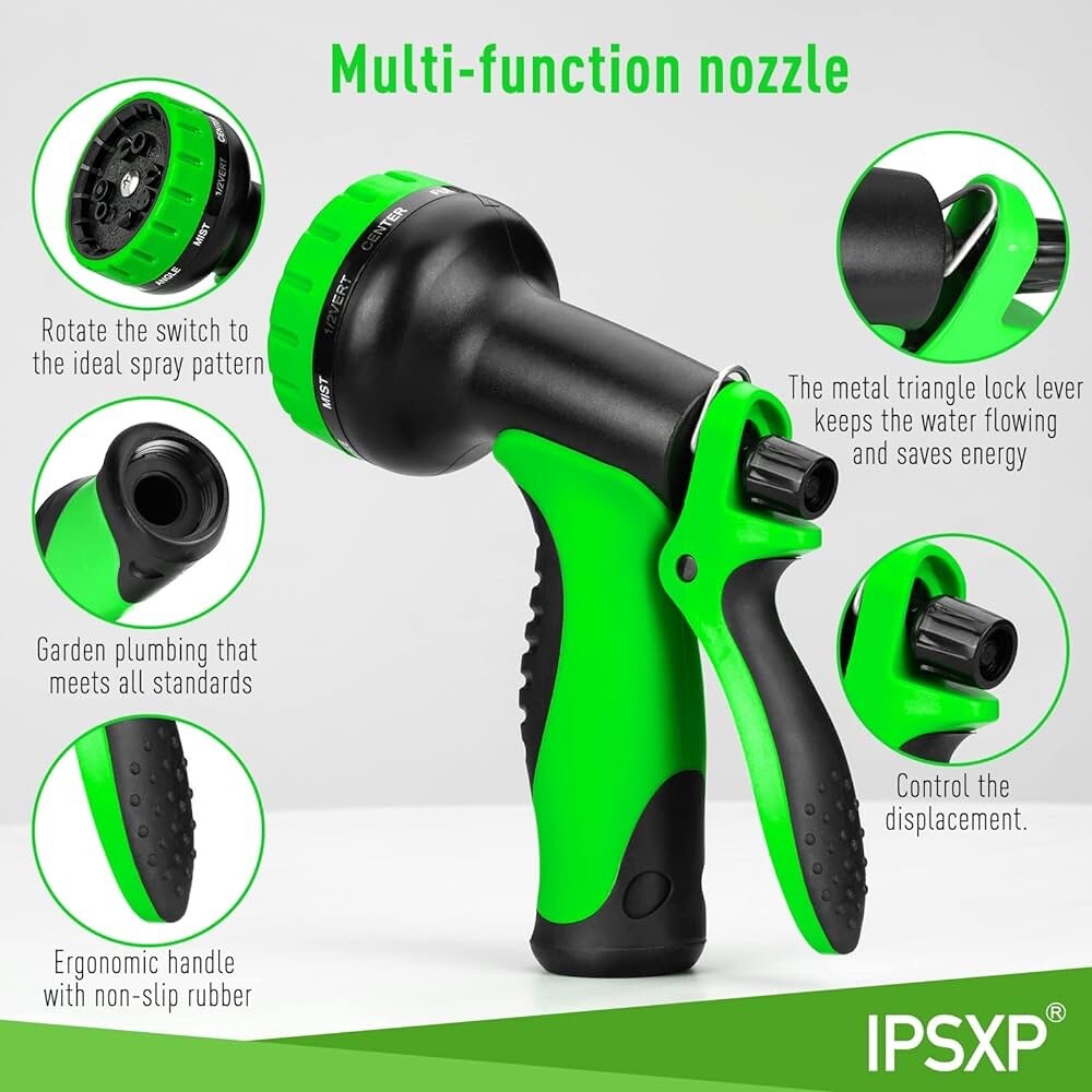 50ft Hose with 8 Function Nozzle, Lightweight Expandable Garden Hose