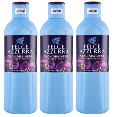3er-Pack Felce Azzurra Bagnodoccia Orchidea Nera,Körperwäsche,Duschgel 650ml