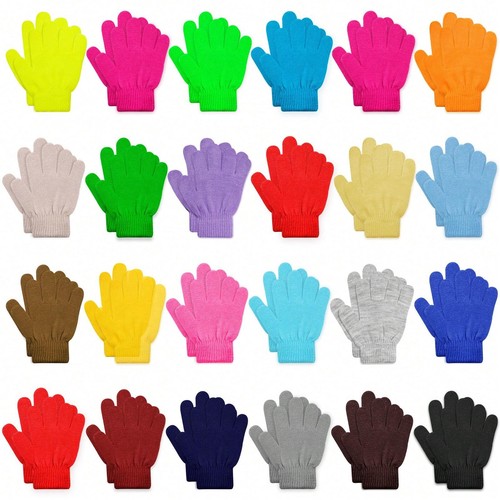 24 Pairs of Warm Knitted Winter Gloves for Kids - Bulk, for Cold Weather - Picture 43 of 72