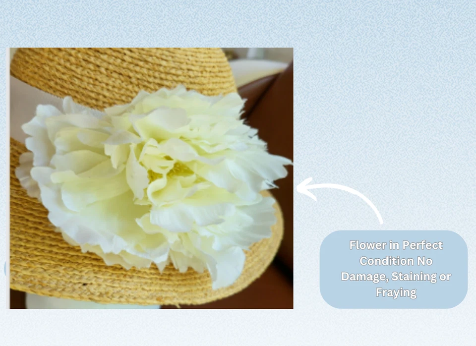 Ralph Lauren Girls Vintage Raffia Hat 4–6x – Rare 2009 Find with Floral Detail - Image 3 of 4