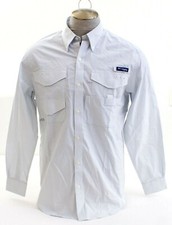 Columbia PFG Omni Shade Gray Bonefish Button Front Fishing Shirt Men's NWT