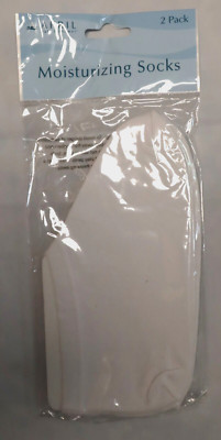 April Bath And Shower Cotton & Spandex White Moisturizing Socks 2 pack (NEW)