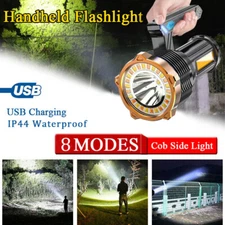990000LM Handheld LED Flashlight Rechargeable Searchlight Super Bright Spotlight