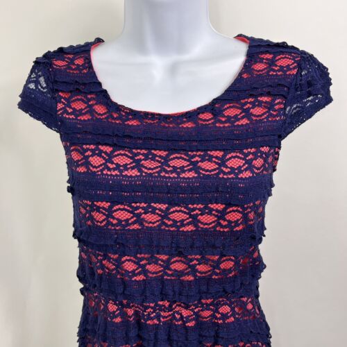 Speechless Shift Dress Youth Girls Size 16 Short Sleeve Knee Length Lace Lined - Picture 2 of 11