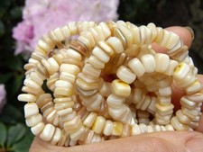 POLISHED SHELL CHIP BEADS 15" strand Square Cream to Tan nice Sheen