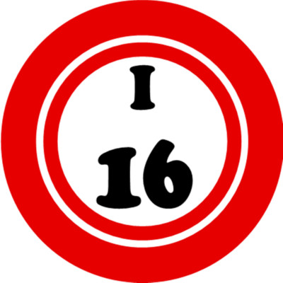 I 16 I16 Bingo Ball - 100 Pack Circle Stickers 3'' x 3''  Hobby Number Board Lucky
