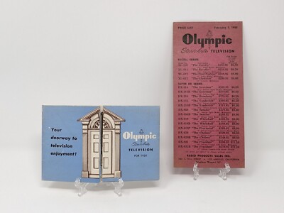 1950 Olympic Star Brite Television Fold Out Brochure And Price List