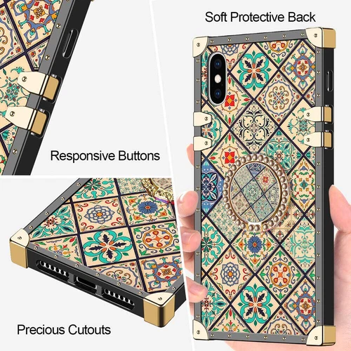 Luxury Ring Grid Totem Cover Case For 11 12 13 14 15 16 Pro Max XR XS 7 8 SE 16E - Picture 10 of 17