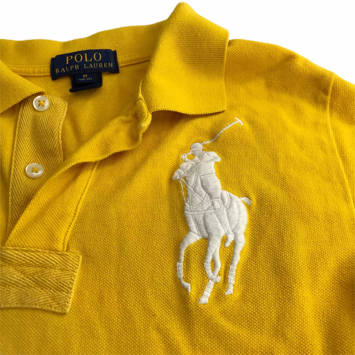 rare POLO RALPH LAUREN shirt BRASIL 14 big pony yellow custom fit M medium