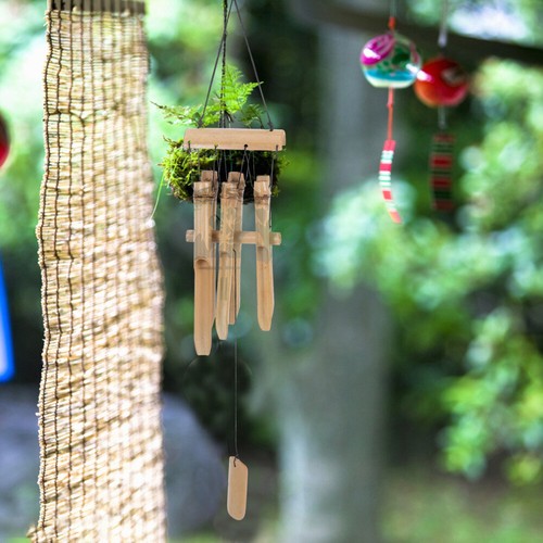 3 Stück Bambus-Windspiele für den Außenbereich, Holz-Windspiel, tiefe Töne, - Bild 10 von 12