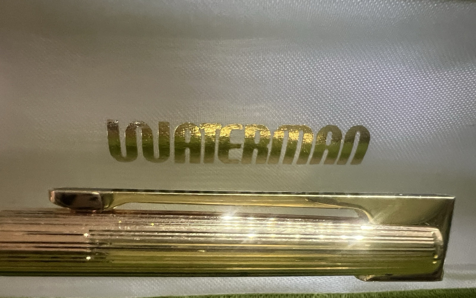 WATERMAN Bolígrafo Drop Chapado En Oro Y Clip Laca Francesa RARA VINTAGE