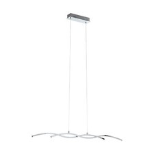 Image of Pendant Light Colour Chrome Aluminium Shade White Plastic Bulb LED 2x9W Included