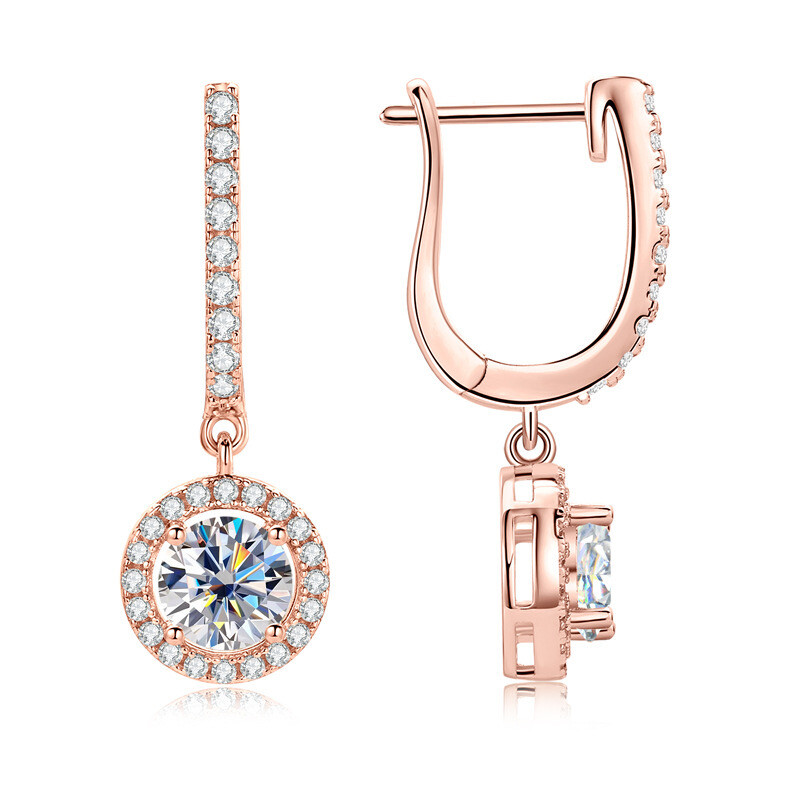 2 Carat Moissanite 925 Sterling Silver Drop Earrings main image 0