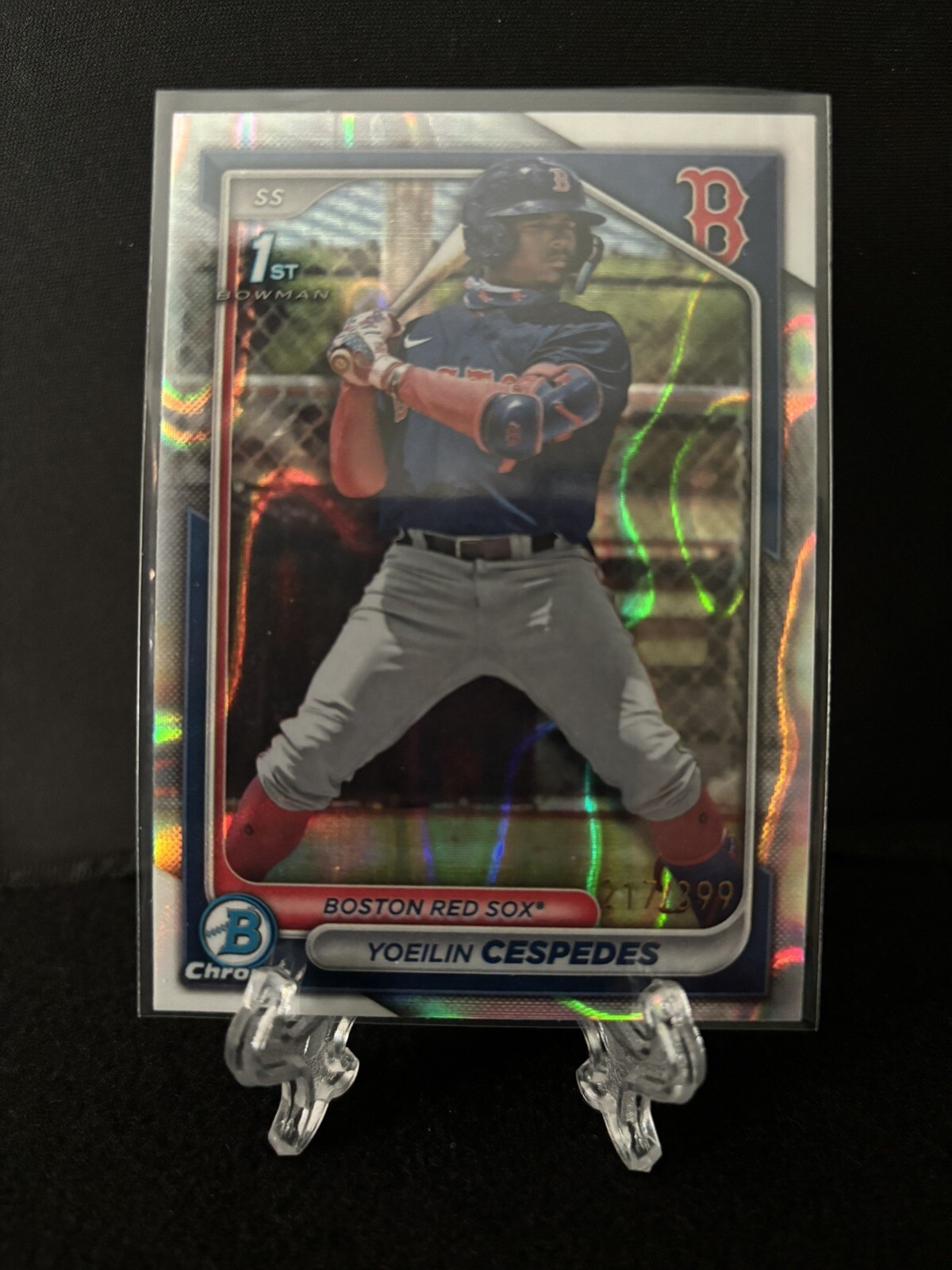 YOEILIN CESPEDES 2024 Bowman Chrome 1st Lava Refractor 217/399 Red Sox BCP-139