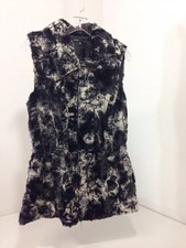 Chaus Women's Faux Fur Vest Marled Black/white Medium New