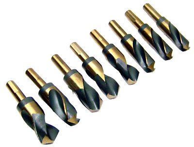 8 pcs Large Silver and Deming Industrial Cobalt Drill Bit Set  1-1/16  to 1-1/2 