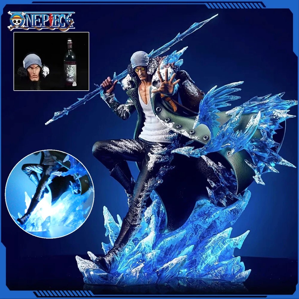 Figurine Aokiji Kuzan 30cm avec 2 têtes interchangeables pour collectionneur One Piece