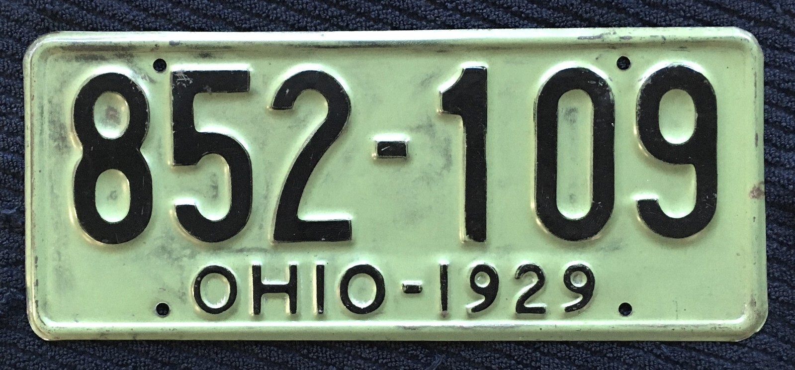 1929 Ohio License Plate Tag 852109 eBay