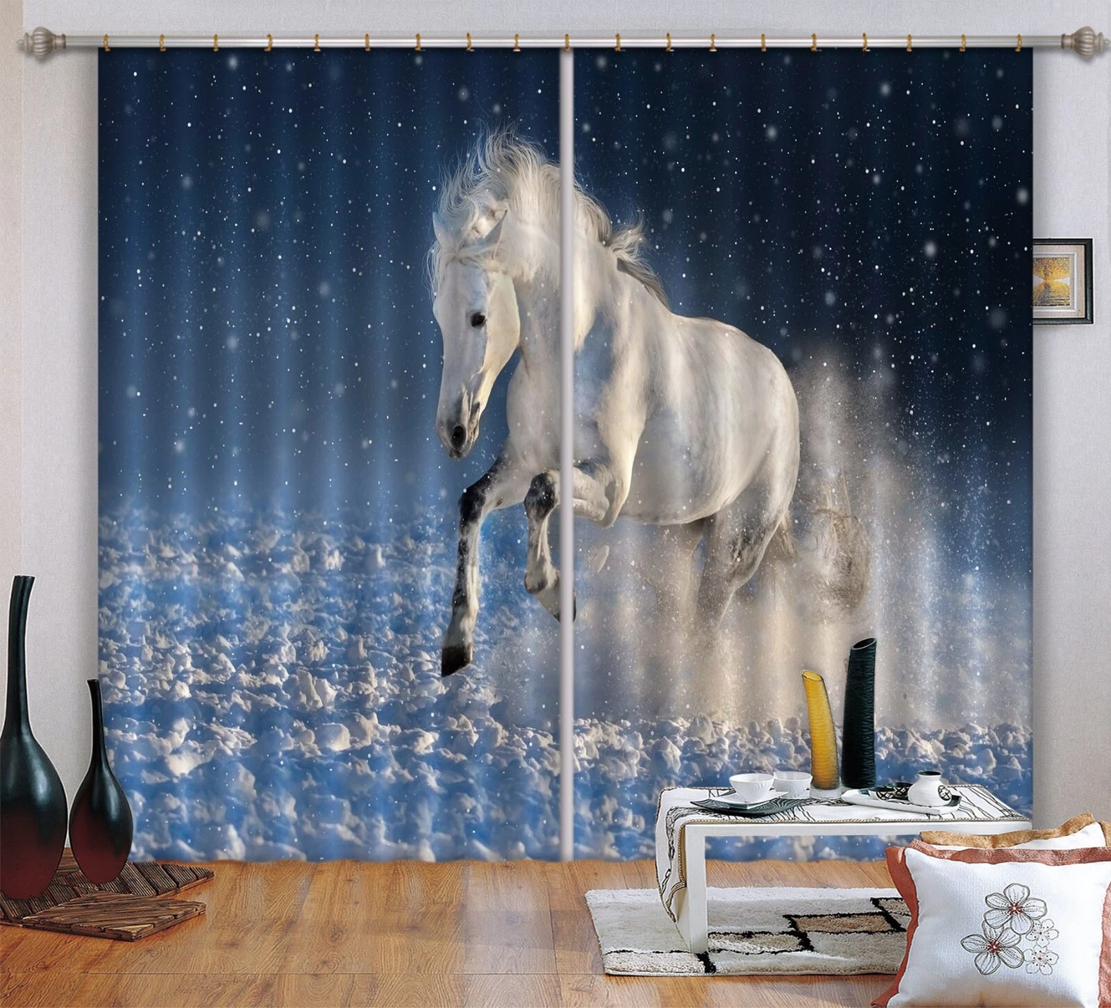 3D Starry Sky Horse ZHUB143 Photo Curtain Window Blockout Fabric Amy 2023