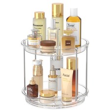360 Rotating Makeup Organizer 2 Tier Lazy Susan Turntable Organizer, Cle