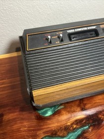 Atari 2600 CX-2600A Wood Grain 4 Switch Console Only No Power Cord / Controllers