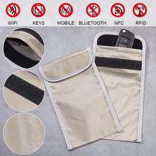 2Pcs anti Radiation Cell Phone Sleeve Security Pouch Faraday Bag 5G GPS EMF R...