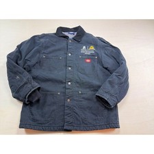 Vintage Dickies Mens Black Duck Canvas Blanket Lined Coat Jacket Zachry Large