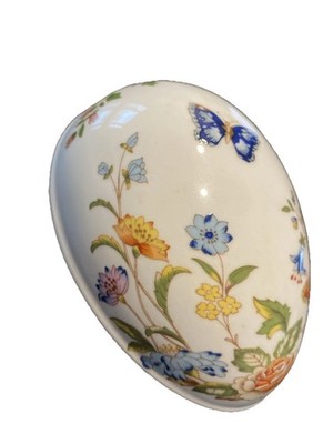 Aynsley Fine English Bone China Cottage Garden Trinket Egg Box Made in England 