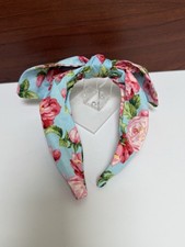 Pink Peonies Homemade Tie Knot Headband Hair Accessory for Women Girls Floral