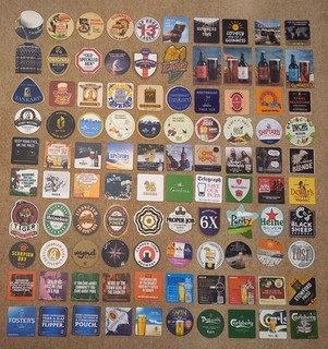 100 Beer Mats all different inc. Guinness Morland Wells Harveys etc