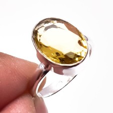Yellow Citrine Gemstone With 925 Sterling Silver Handmade Ring
