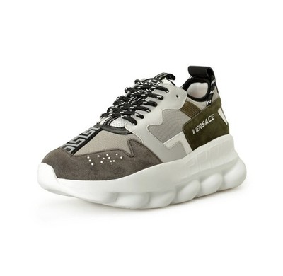 Versace Men's Suede & Leather ''Chain Reaction'' Sneakers Shoes US 11 IT 44 VC25