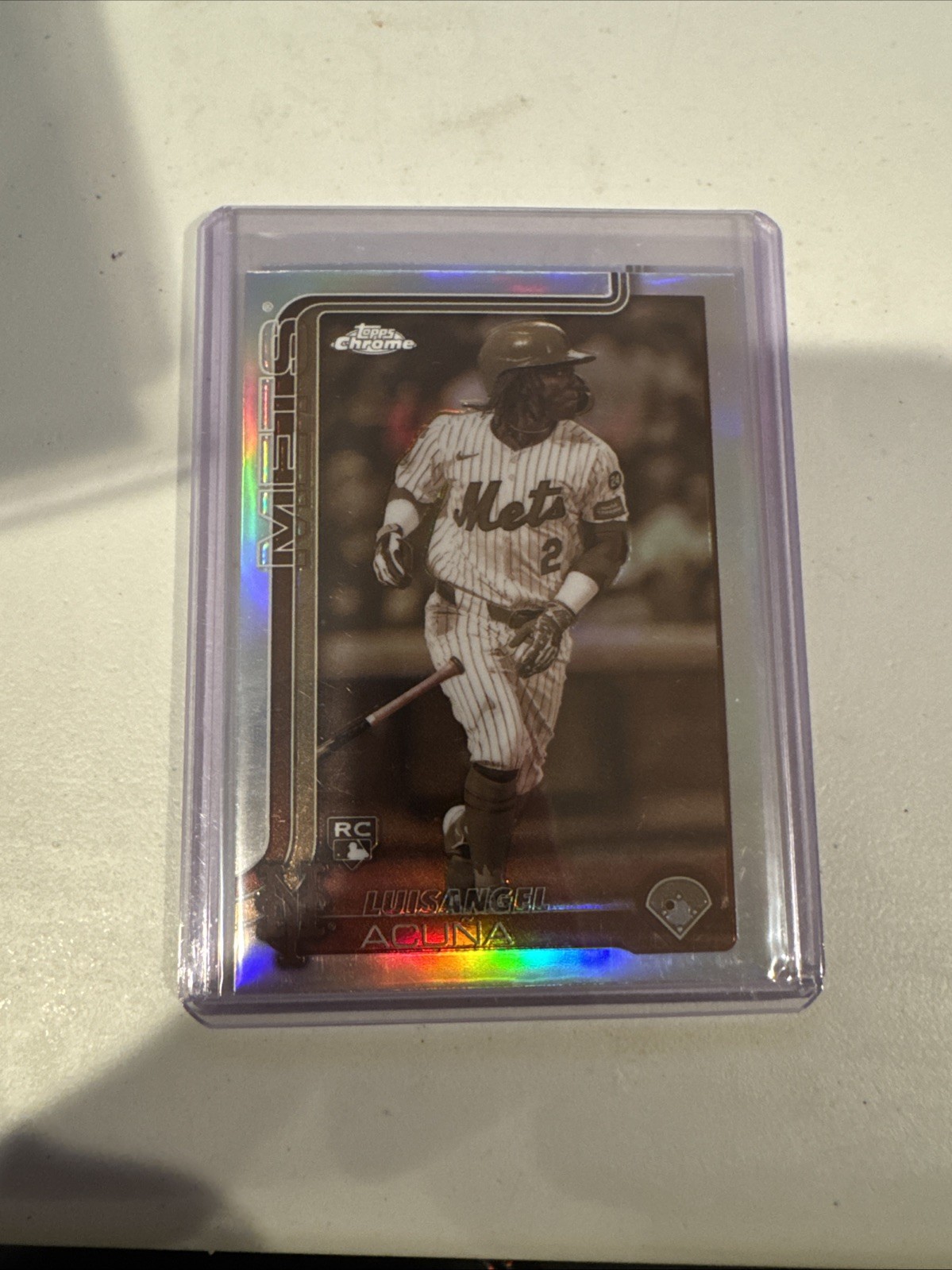 2025 Topps Chrome - Luisangel Acuna #56 Sepia Refractor (RC) #3694-3695
