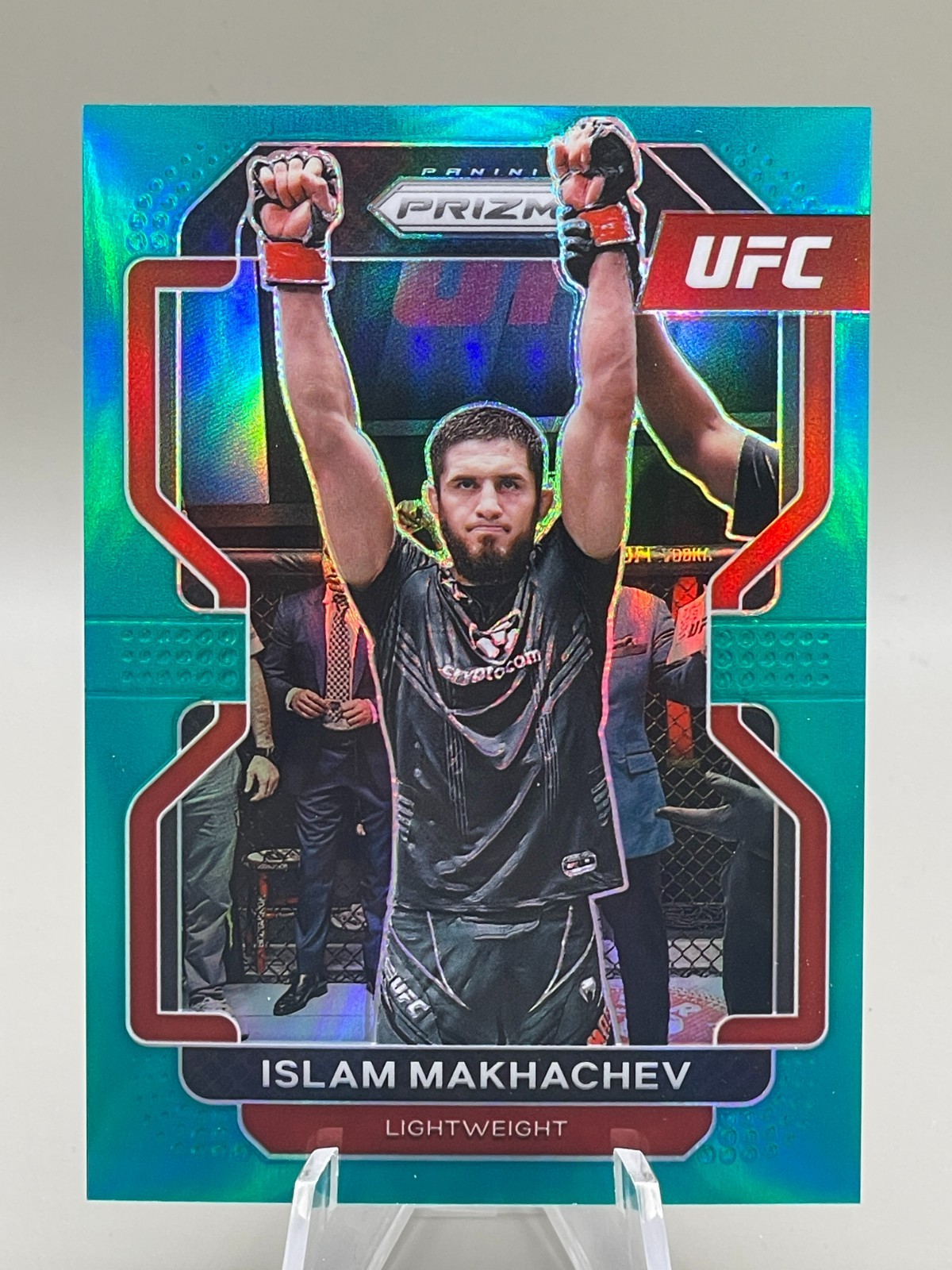 2022 Panini Prizm UFC #125 - Islam Makhachev (TEAL REFRACTOR /49)